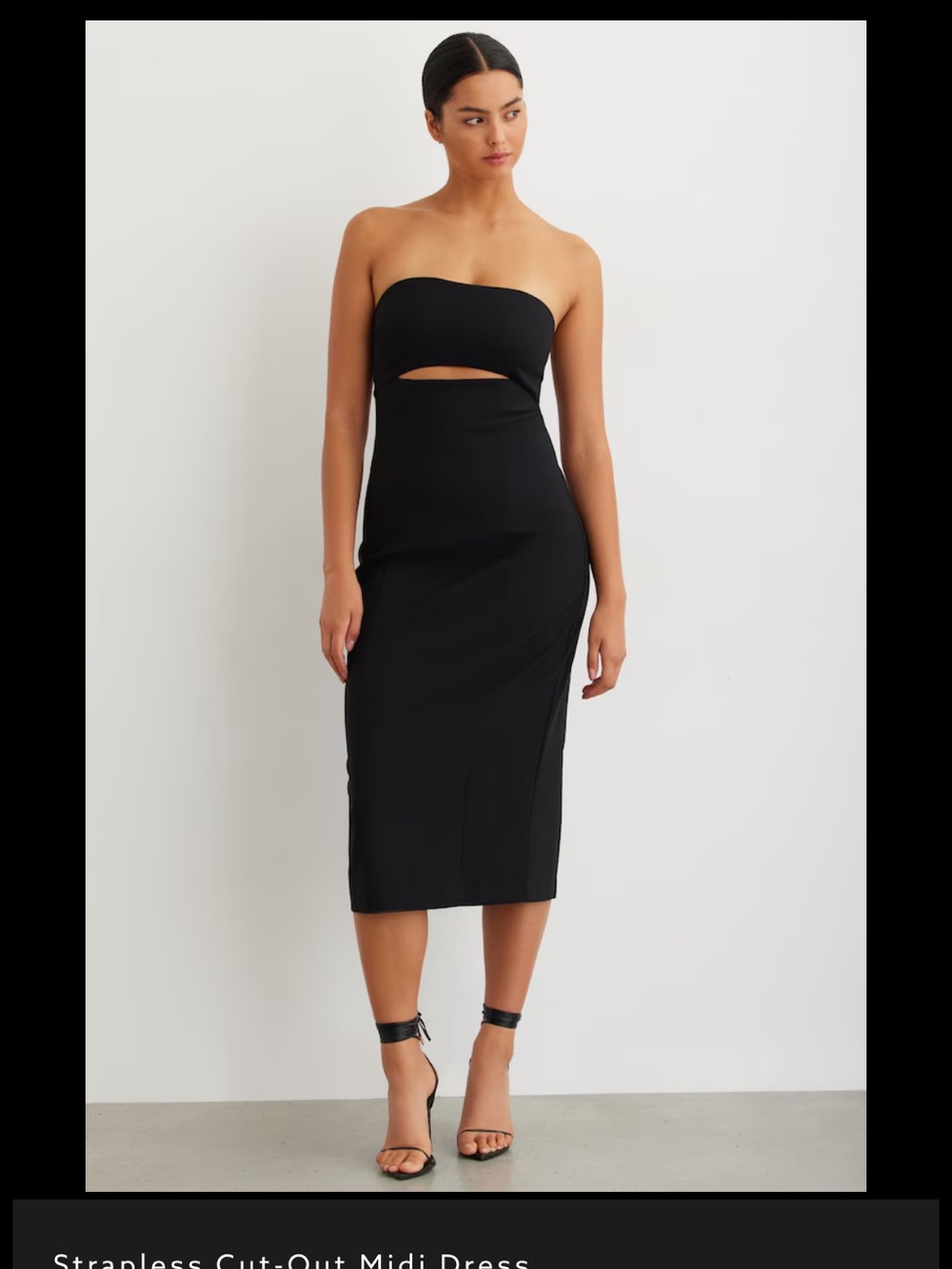 Dynamite Strapless Cut-Out Midi Dress Black Womens Small